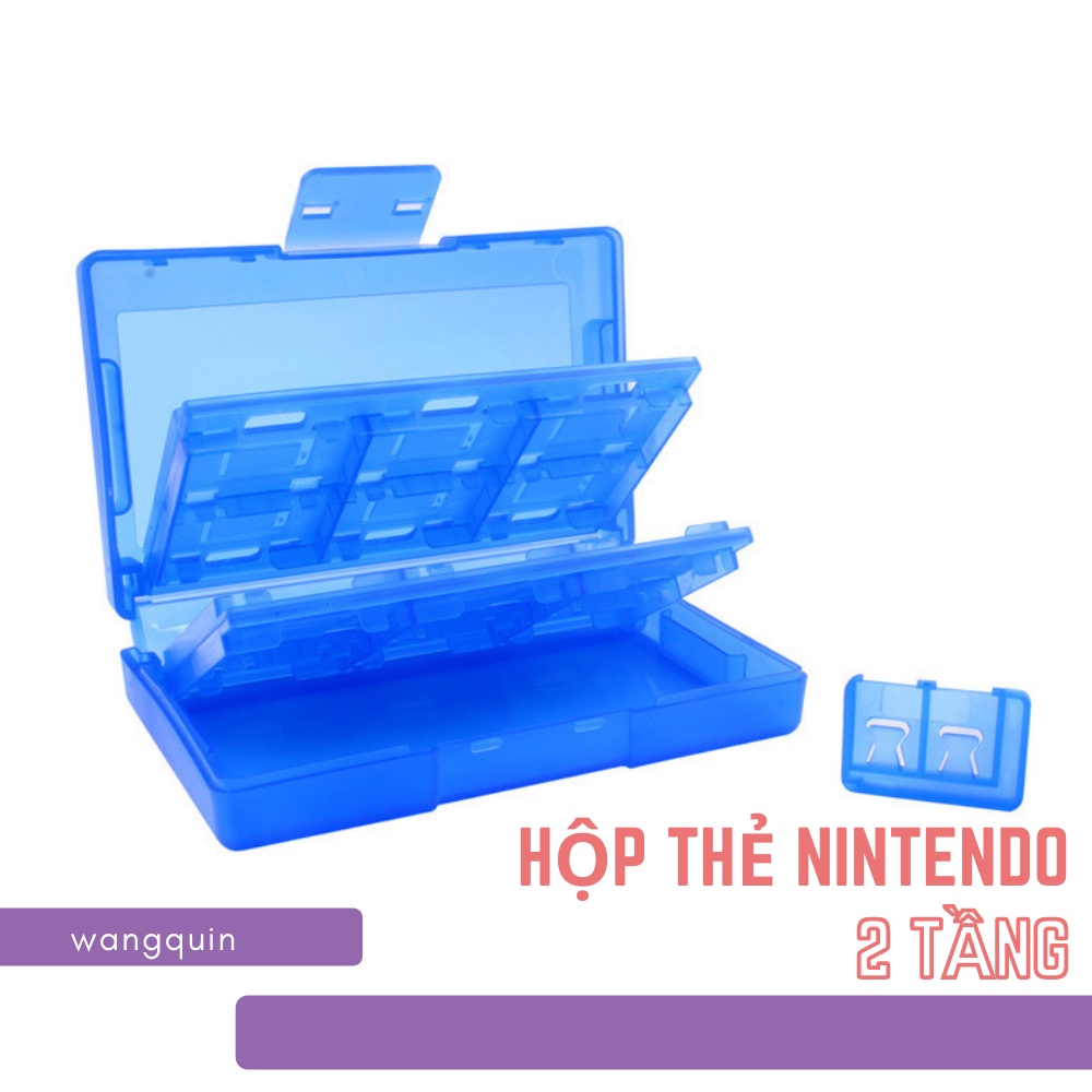 Sẵn VN - Hộp đựng thẻ game Nintendo Switch/ Lite Oled 2 tầng nhiều màu sắc đựng 24 thẻ nhỏ gọn kèm phụ kiện gắn 2 thẻ TF