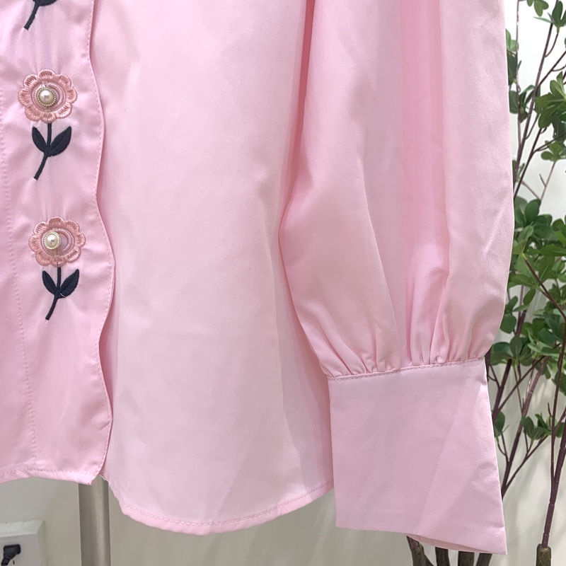 Áo Sơ Mi Polo Mỏng Tay Dài In Hoa Thời Trang Xuân Thu Cho Nữ