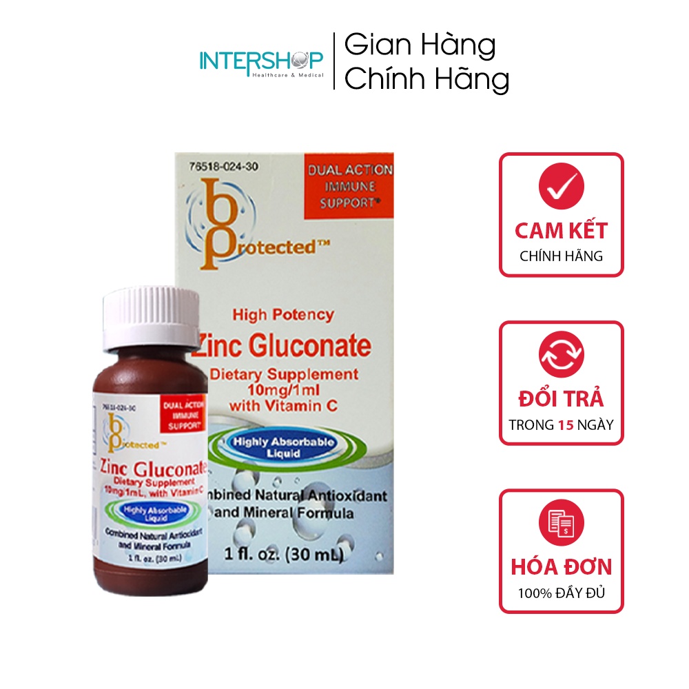 Kẽm Hữu Cơ Cho Bé Bprotected Zinc Gluconate - Cải Thiện Biếng Ăn &amp; Tăng Sức Đề Kháng Cho Trẻ