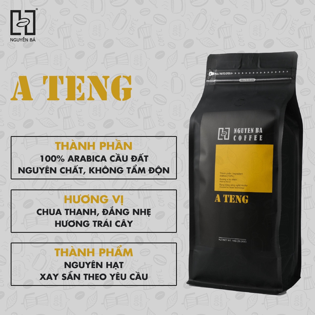 Cà phê nguyên chất Arabica Cầu Đất A TENG Nguyễn Bá Coffee - Cafe rang xay nguyên chất cho pha phin, pha máy, Cold Brew | BigBuy360 - bigbuy360.vn