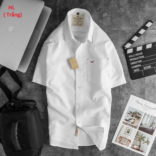 ÁO SƠ MI NAM TAY NGẮN XÁM