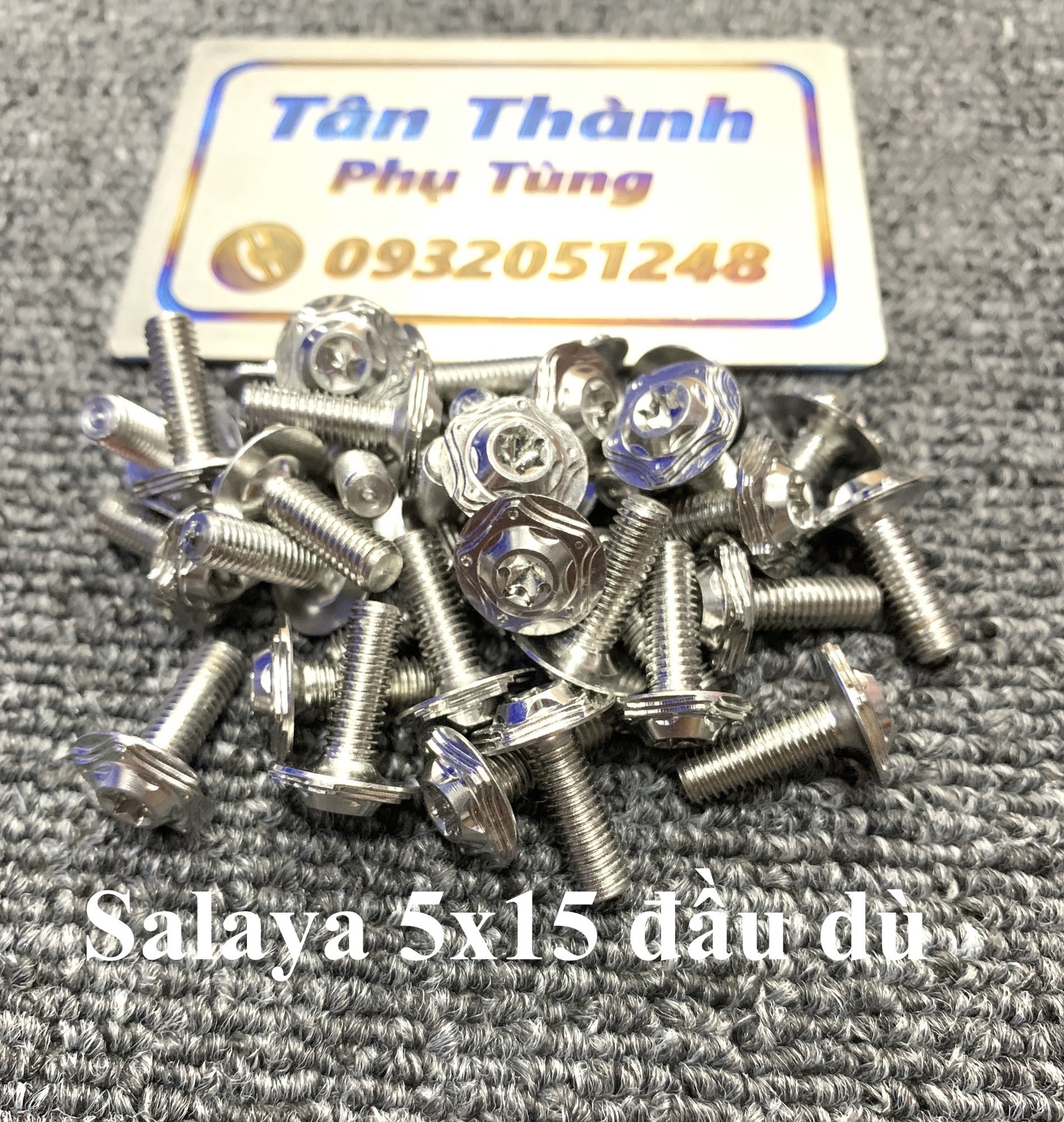 Ốc salaya 5x15 đầu dù răng nhuyễn : mão winner x, bợ cổ, dàn áo