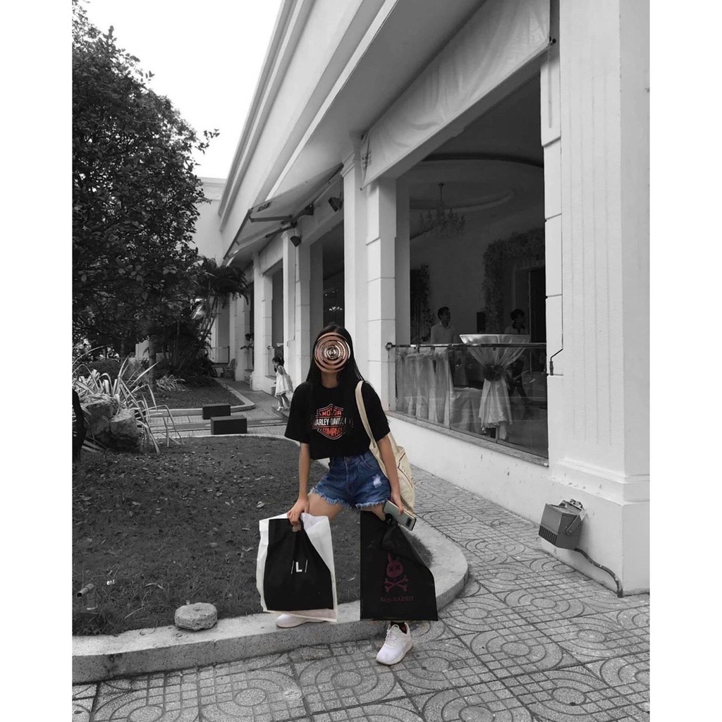 ( DEAL 1K ) (thitun15) áo croptop rộng tay ngắn đi biển - Áo croptop nữ tay lỡ crt màu đen kiểu đẹp | BigBuy360 - bigbuy360.vn