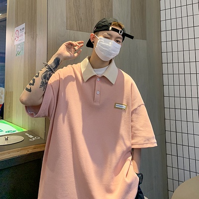 Áo Thun Nam Polo Giả Hai Lớp Dáng Rộng Màu Trơn Thời Trang Phong Cách Hàn Quốc Cho Unisex   Simple   Bigsize áo thun nam cổ be