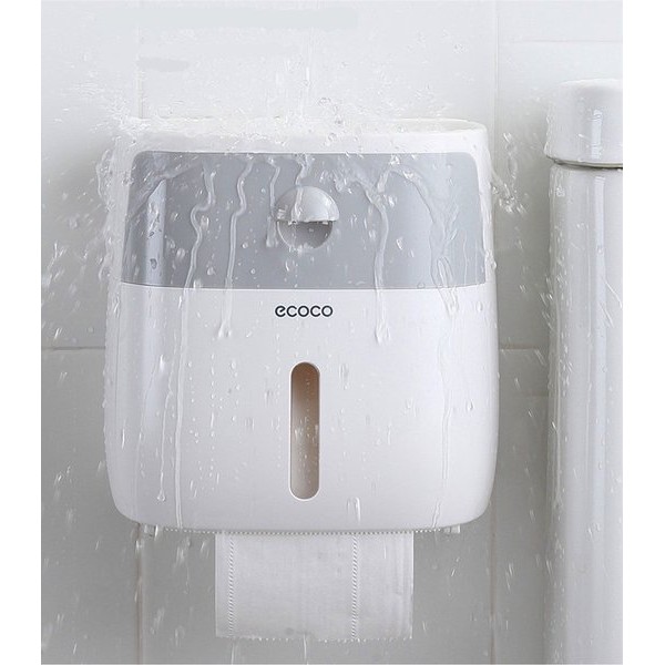 Hộp đựng giấy vệ sinh Ecoco 2 tầng dán tường nhà tắm - kệ toilet cao cấp có khay đựng đồ dùng cá nhân