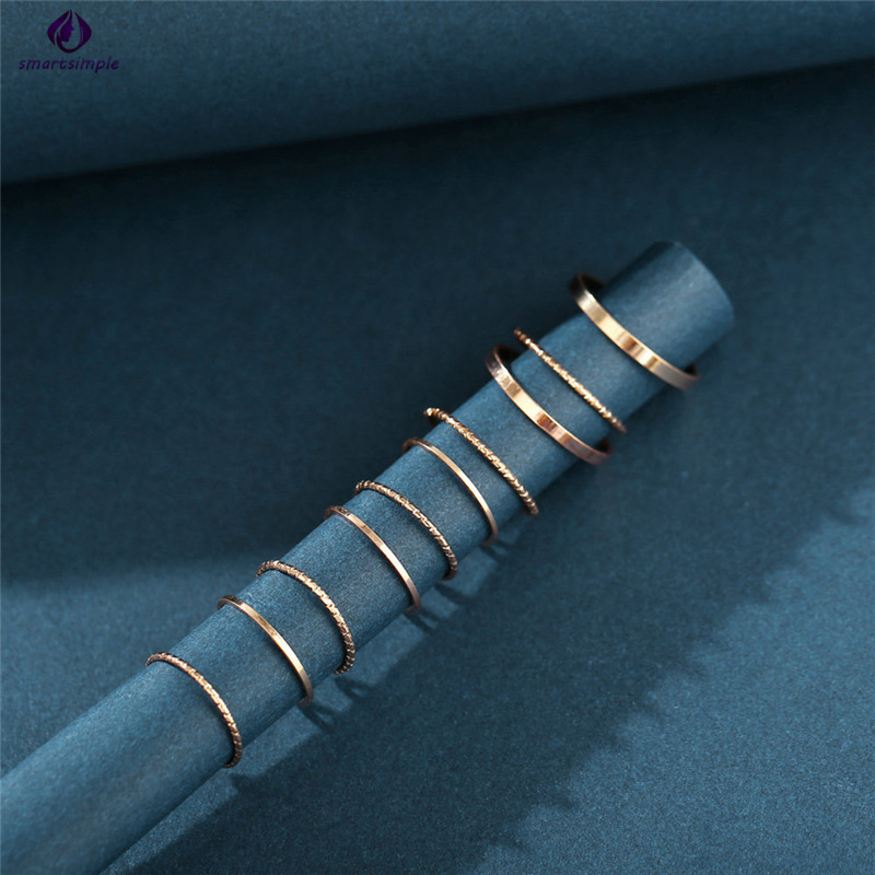 Bộ 10 nhẫn hợp kim phong cách vintage cho nữ