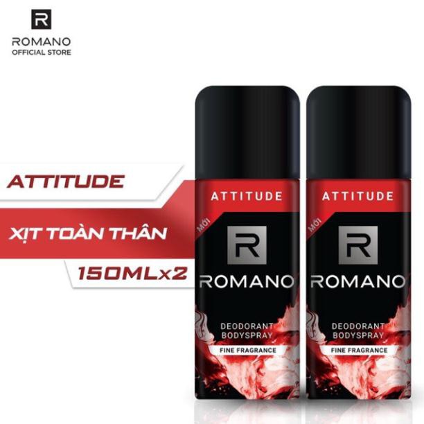 Combo 2 Xịt toàn thân Romano Attitude nồng ấm cá tính 195ml