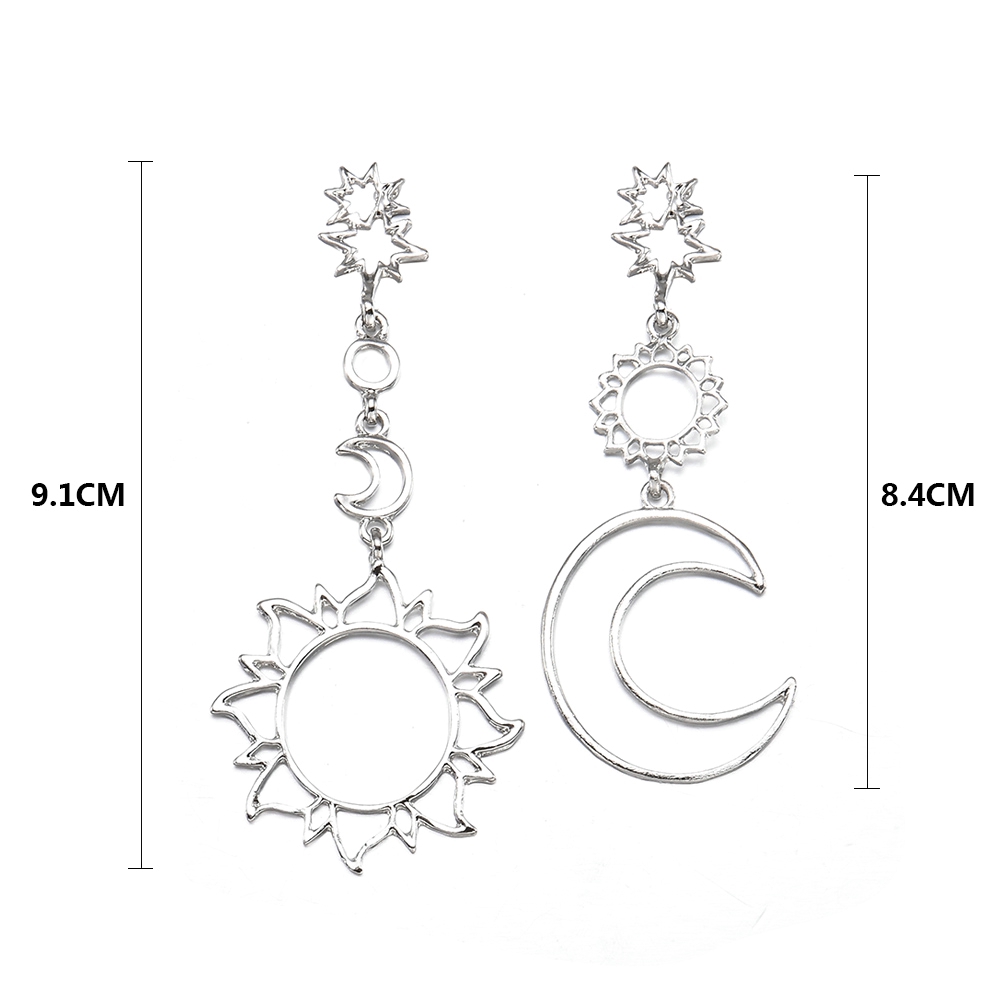 Bông tai tạo hình mặt trăng mặt trời xinh xắn cho nữ