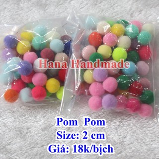 Pom pom 2cm 18k/50c màu ngẫu nhiên