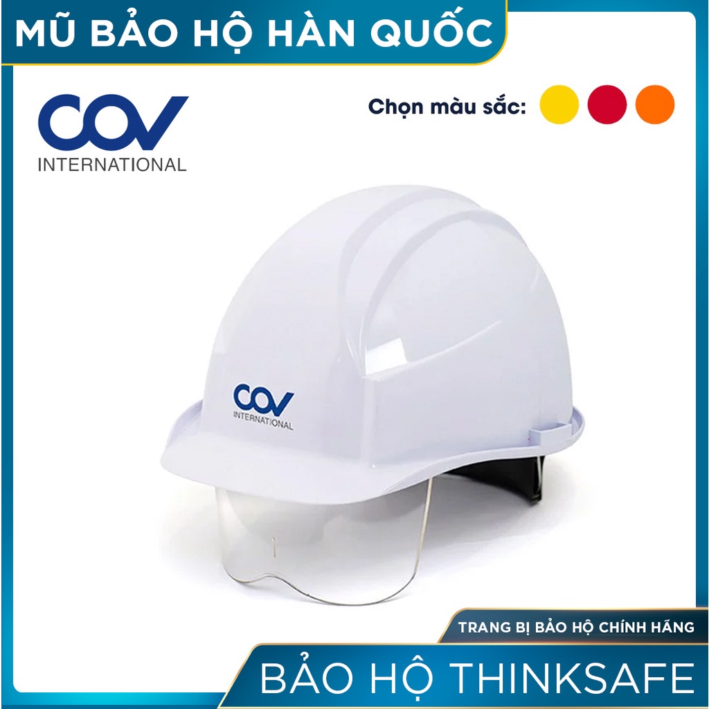Nón bảo hộ Thinksafe mũ lao động cao cấp COV Hàn Quốc, nhựu ABS bảo vệ đầu, chống va đập đâm xuyên VINAH-E002