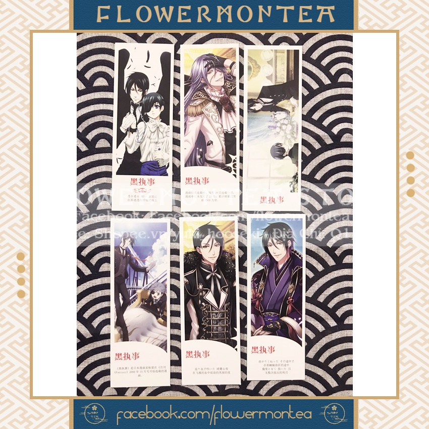 Set 6 Thẻ Đánh Dấu Sách | Bookmark Giấy - Kuroshitsuji | Hắc Quản Gia