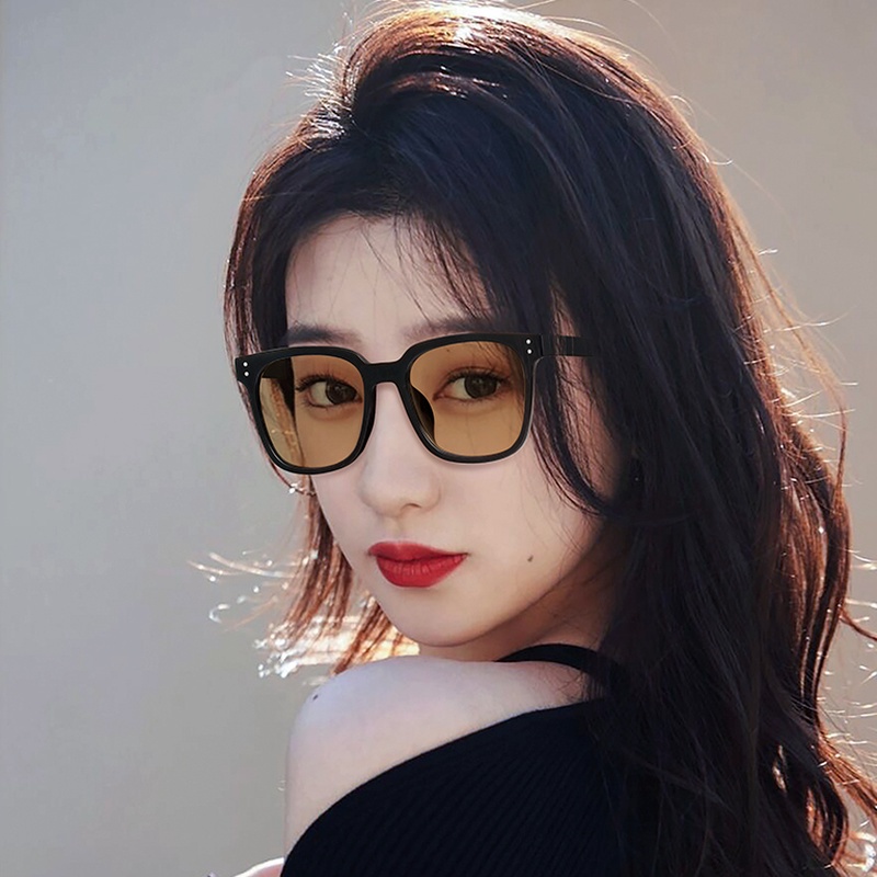Kính Mát Gọng Vuông Trong Suốt Chống Tia UV Thời Trang Unisex