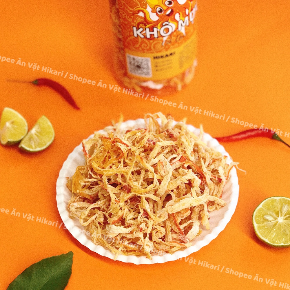 Khô mực hấp nước cốt dừa xé sợi 300g đồ ăn vặt ngon an toàn thực phẩm - Hikari | BigBuy360 - bigbuy360.vn