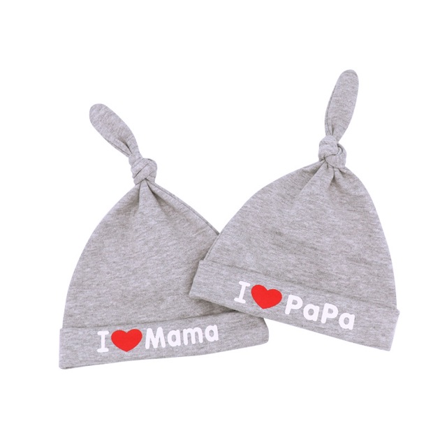 Mũ Sơ Sinh Cho Bé Từ 0 Đến 3 Tháng Papa Mama Cotton Mềm Mại