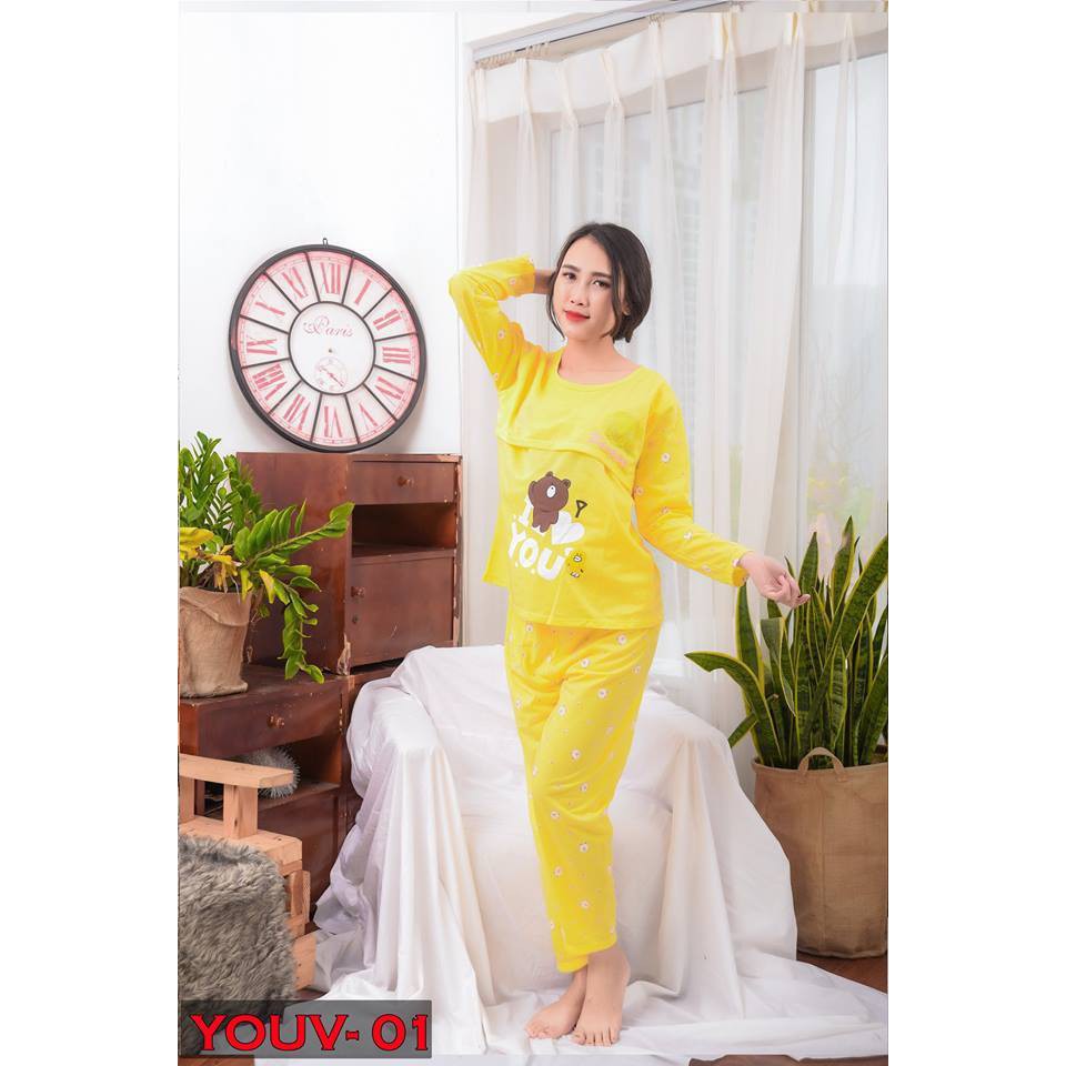 Bộ bầu gấu dài thiết kế 2 trong 1 cho bé bú