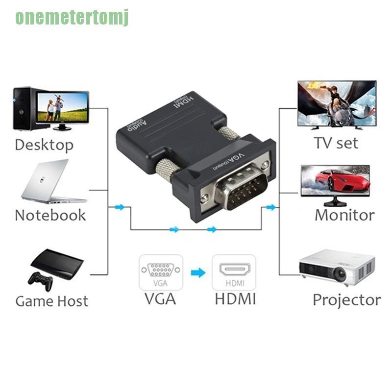 Đầu Chuyển Đổi Hdmi Đầu Cái Sang Vga Hỗ Trợ Âm Thanh 1080p Chất Lượng Cao