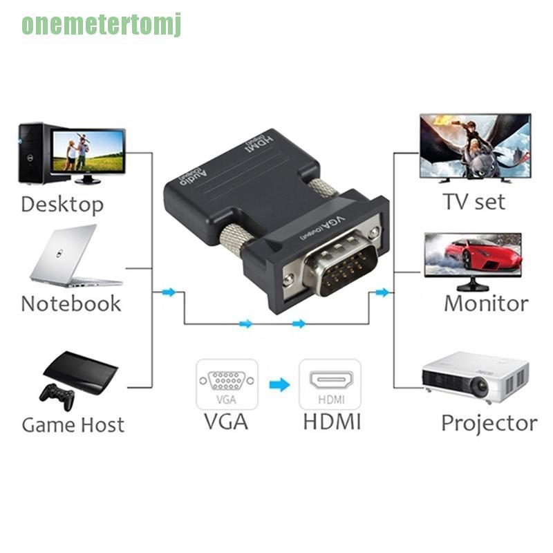 Đầu Chuyển Đổi Hdmi Cái Sang Vga Hỗ Trợ Âm Thanh 1080p