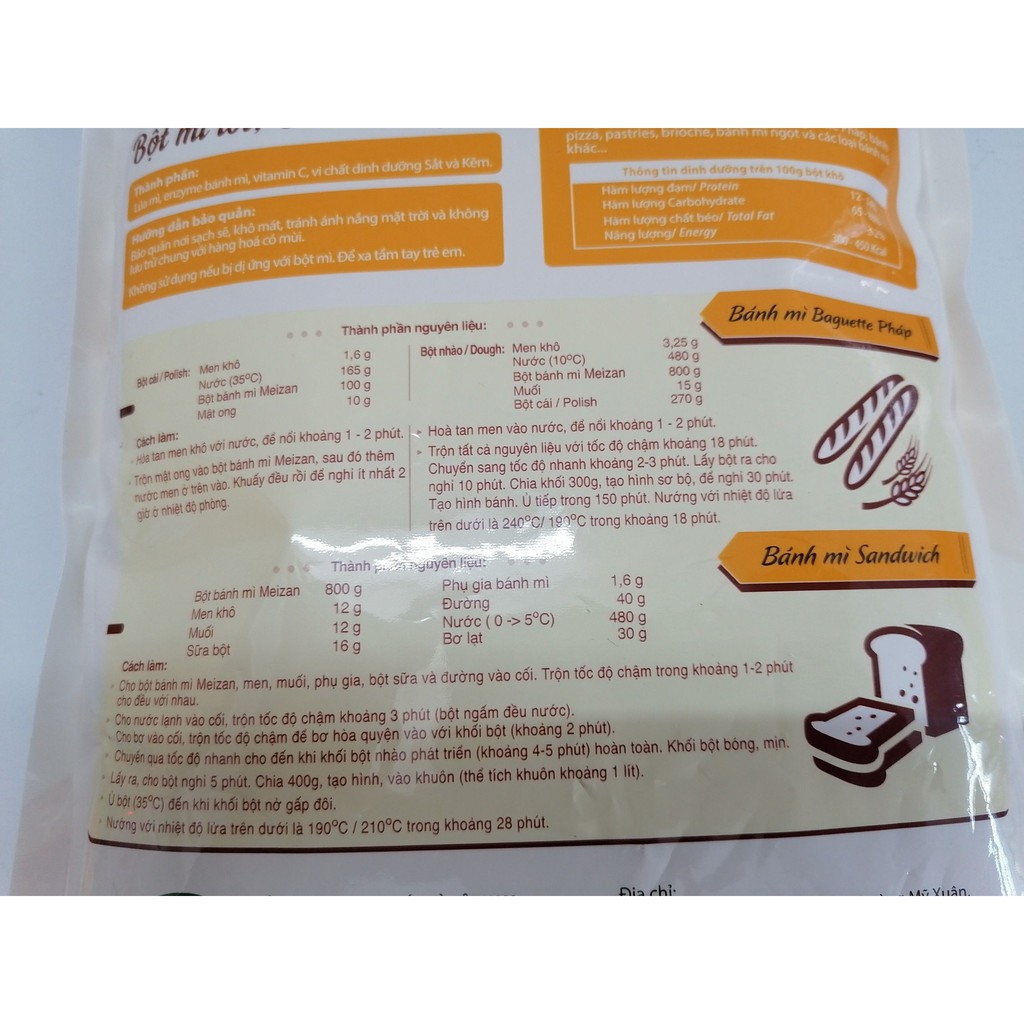 BỘT MÌ CHUYÊN DỤNG CHO BÁNH MÌ  MEIZAN Unbleached Bread Flour