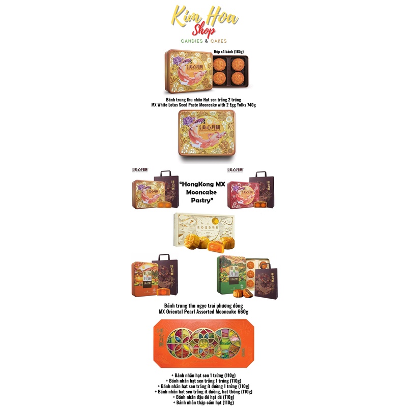Bánh trung thu Trăng Nguyệt Sắc Màu MX Selected Flavour Assorted Mooncakre 730g - MADE IN CHINA
