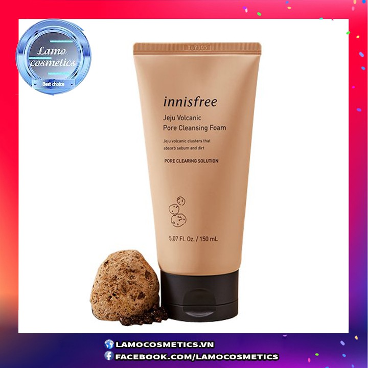 sữa rửa mặt tro núi lửa JEJU VOLCANIC PORE CLEANSING FOAM innisfree