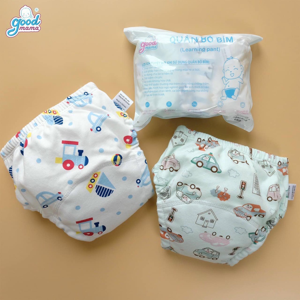 Combo 3 Quần Bỏ Bỉm Vải Cotton Goodmama Cao Cấp Xuất Hàn Cho Bé 4 - 17kg