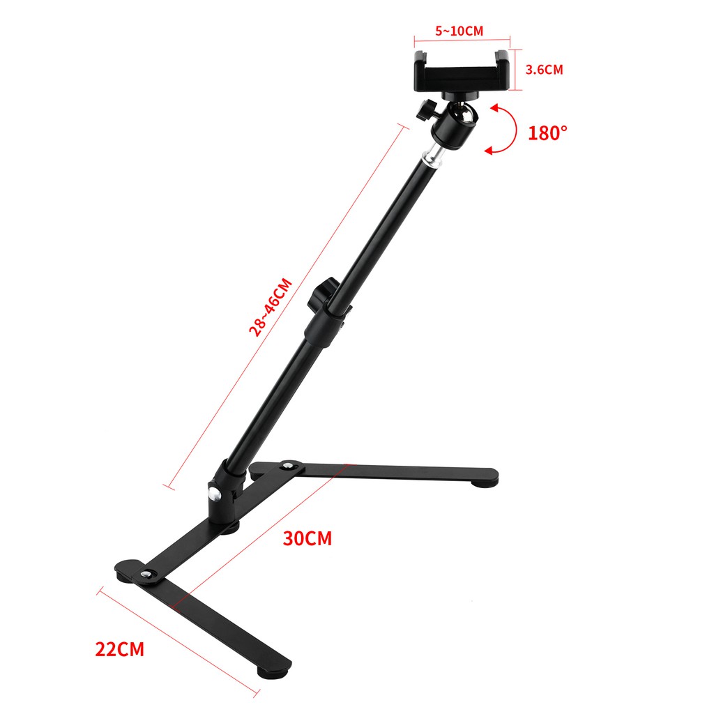 Chân đế để bàn Selens hỗ trợ chụp ảnh đồ ăn trên cao có đèn vòng 26cm