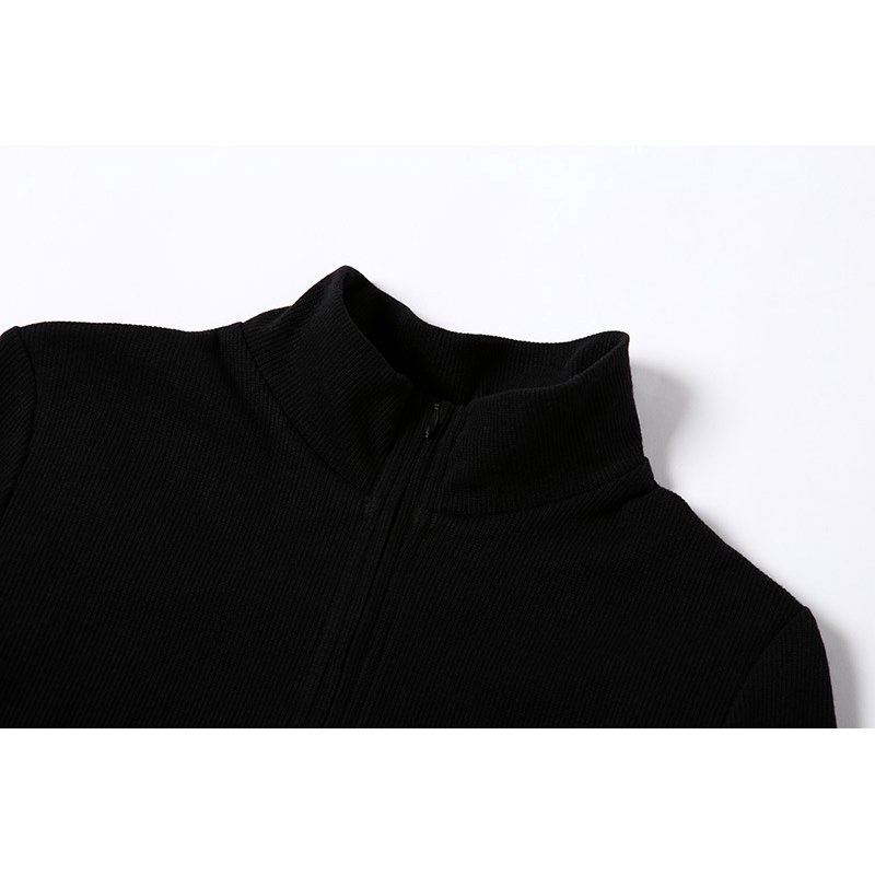 Đầm ôm body tay dài phối khóa kéo thời trang cho nữ