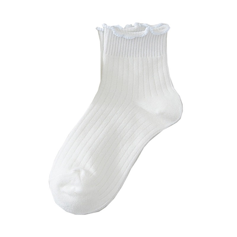 Tất nhún cổ cao MOKANA tất cổ bèo trắng đáng yêu phong cách Hàn Quốc TC16