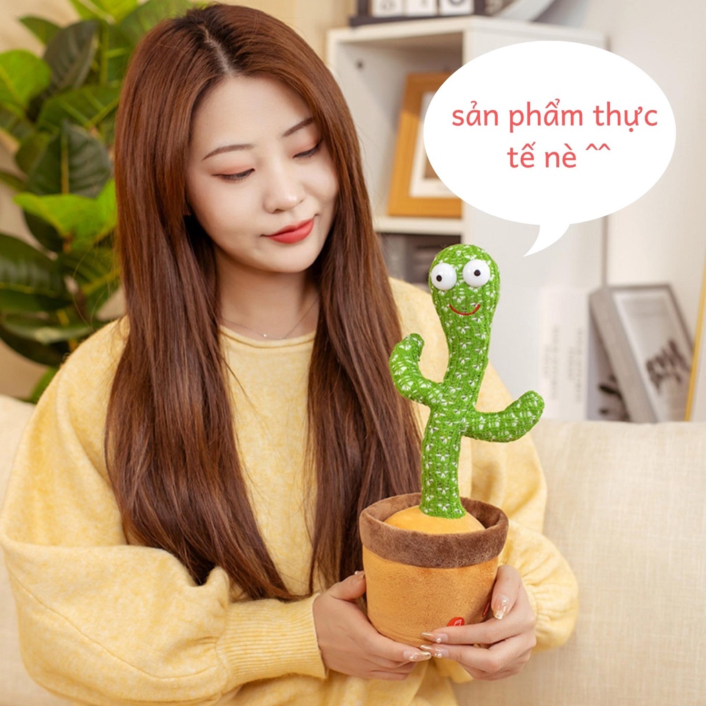 Cây xương rồng nhảy múa hàng loại 1 có 120 bài nhạc Việt kèm sạc pin, đồ chơi cho mọi lứa tuổi BOBIKIDS FE01