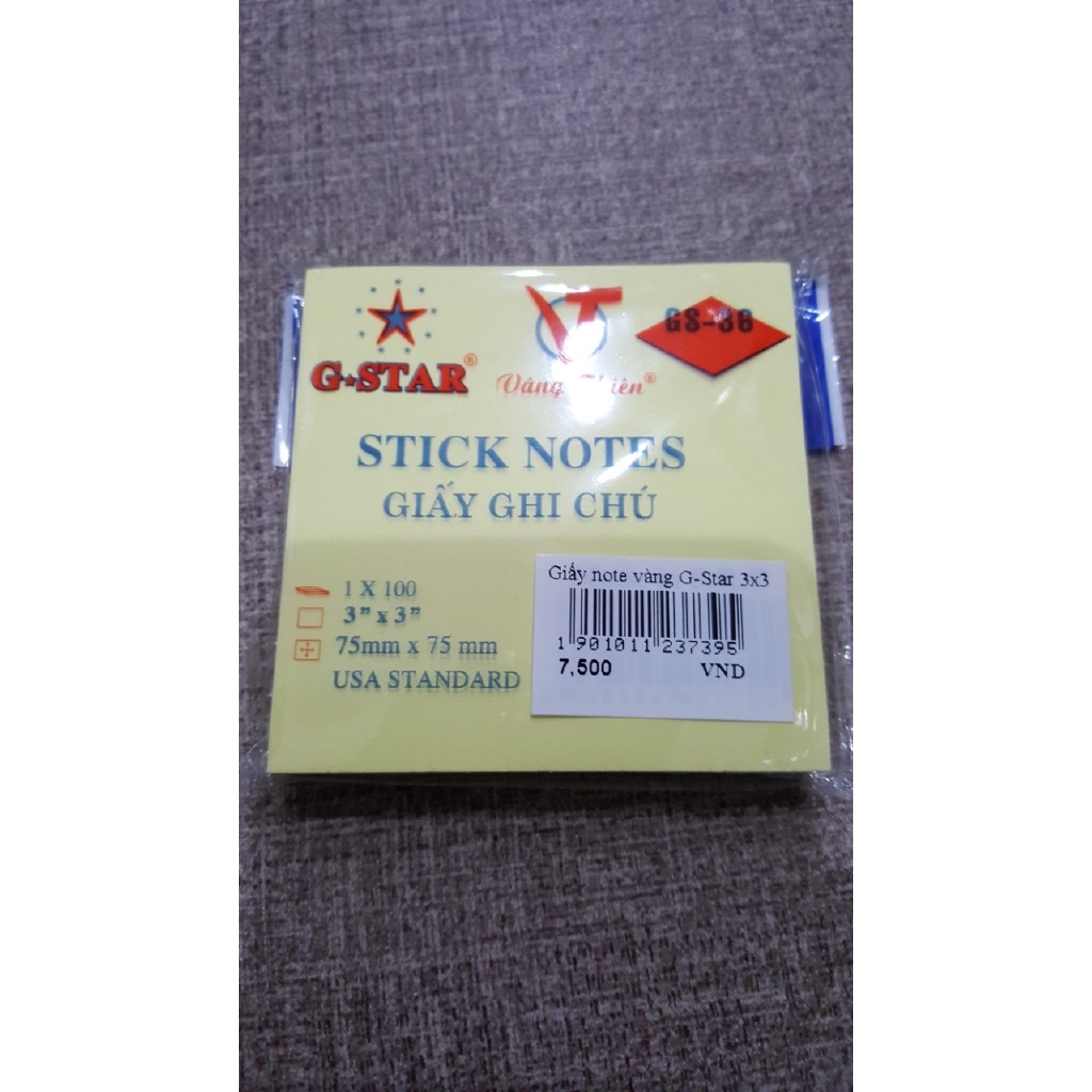 Giấy note vàng G-Star 3x3 - Gstar