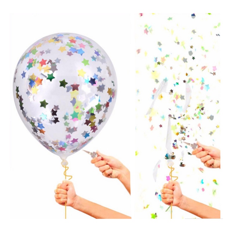 Bộ 5 Bong Bóng 12 Inch Hình Ngôi Sao Nhiều Màu Sắc Dùng Trang Trí Tiệc Cưới