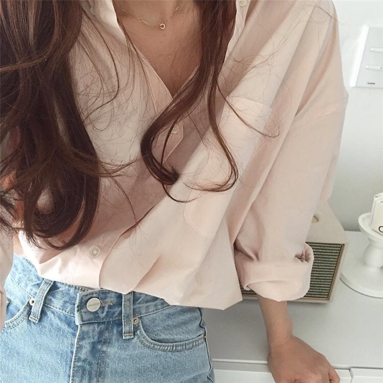 Áo Sơ Mi Tay Dài Dáng Rộng Kiểu Retro Thời Trang Mùa Thu Cho Nữ