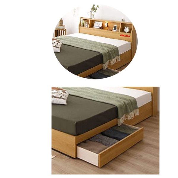 Giường ngủ gỗ công nghiệp cao cấp OHAHA chuẩn Nhật - Yellow