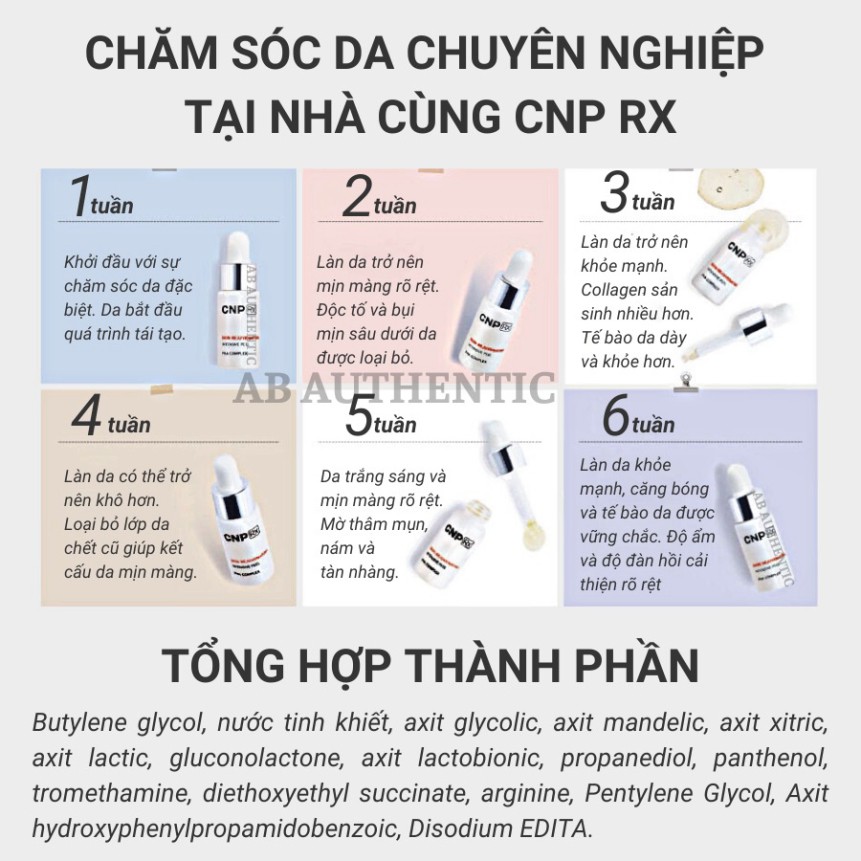 [Hot] Lọ Peel tái tạo da chuyên sâu CNP Rx Skin Rejuvenating Intensive Peel giúp căng bóng da xóa mờ thâm nám