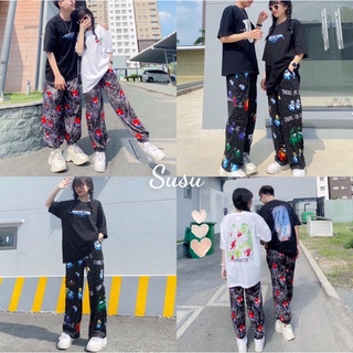 Quần cartoon suông hoạt hình ống rộng Unisex Nam nữ - Quần dài AMONG US , Nhện