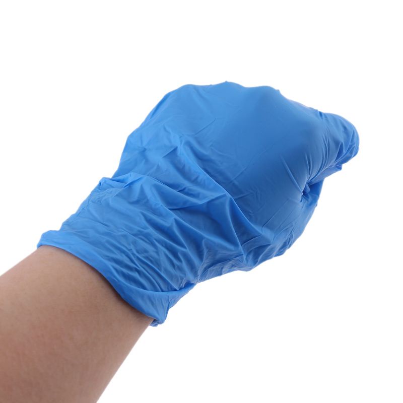 Set 100 Găng Tay Nitrile Màu Xanh Navy Chống Nước Dùng Một Lần An Toàn