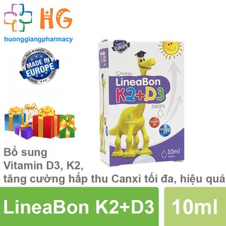 Lineabon K2 D3 Drops. Vitamin D3 K2 cho bé, bổ sung canxi, phát triển chiều cao. Giúp xương, răng chắc khỏe