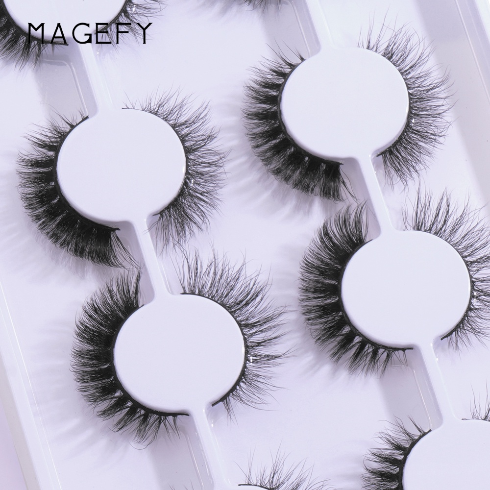 Hộp 8 cặp lông mi giả MAGEFY dày và cong tự nhiên dành cho làm đẹp