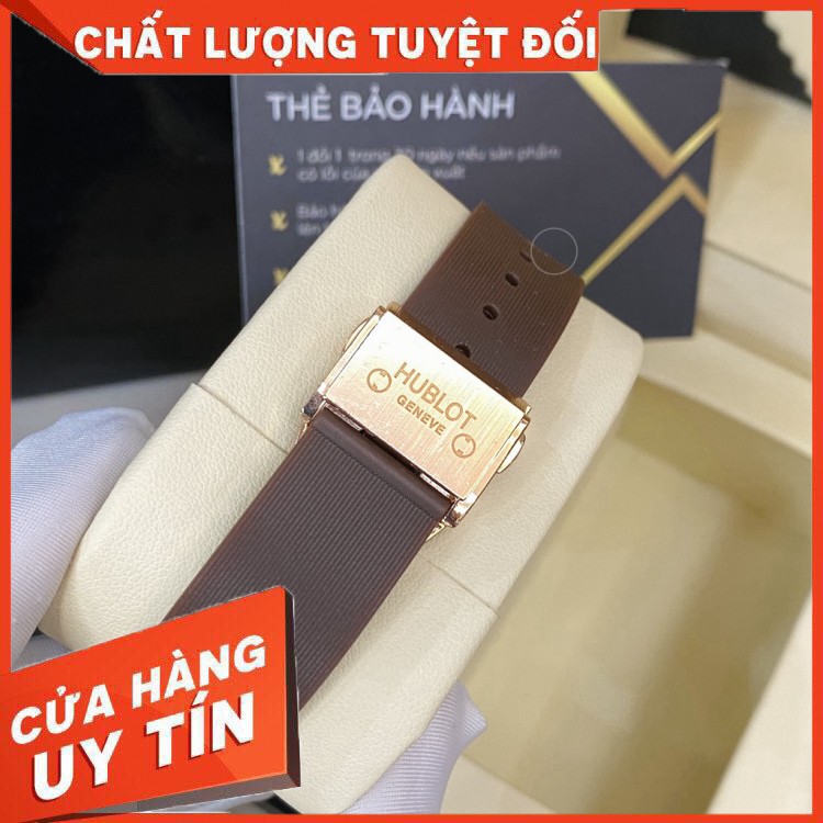 (Hublot hương vani)  Đồng hồ nữ Hublot máy pin size 36 đính viền đá dây silicon- Bảo hành 12 tháng | BigBuy360 - bigbuy360.vn