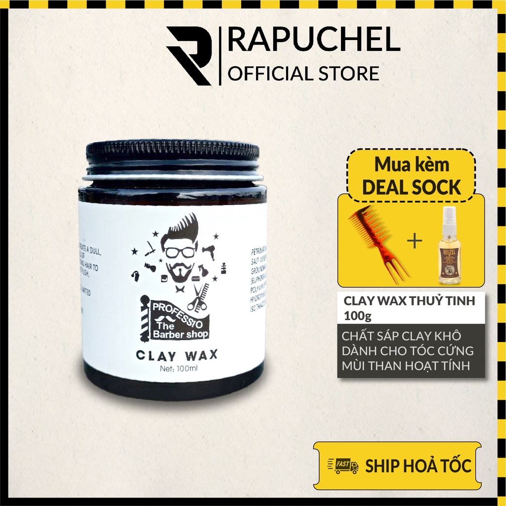 Sáp vuốt tóc nam Clay Wax thơm giữ nếp Rapuchel Store CW01