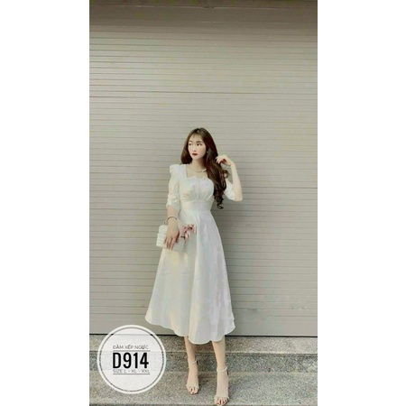 Bigsize Đầm xếp ngực D914