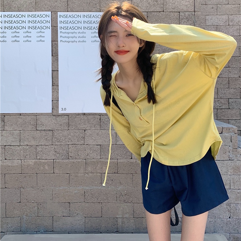 Áo Hoodie Tay Dài Dáng Rộng Phong Cách Hàn Quốc Mới