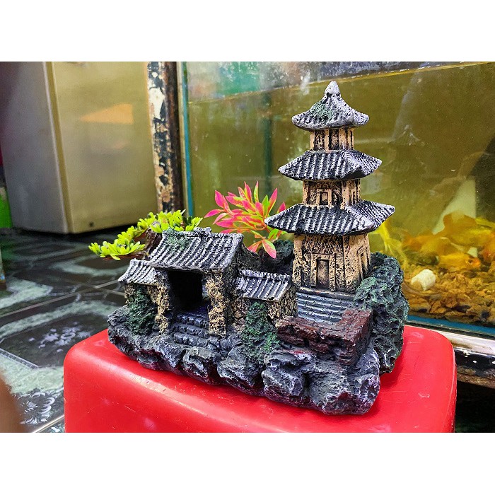 TIỂU CẢNH TRANG TRÍ HỒ CÁ NON BỘ 17X11X17CM