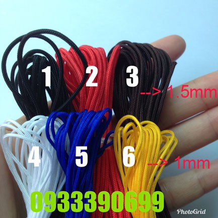 Cuộn dây dù paracord size 1-2mm (Dây Đẹp)