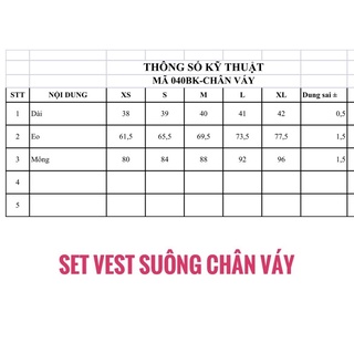 Set vest suông chân váy