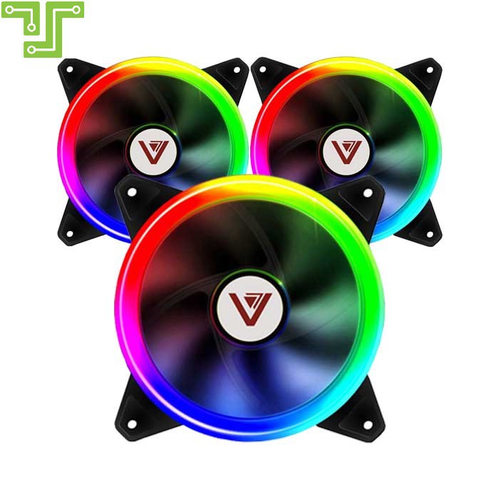 Fan Case VSP V202B Led 2 Mặt Rainbow 12cm