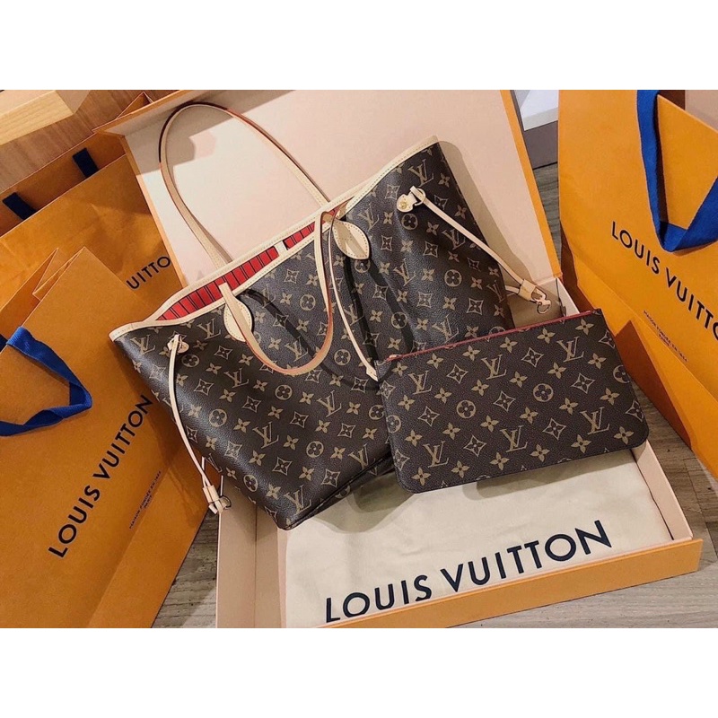 Neverfull SP   DA THẬT, DA MỀM VÀ NGẢ MÀU NHƯ BẢN AUT THEO THỜI GIAN 👍sz MM : 32 CM 👍