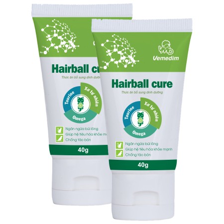 Gel Tiêu Búi Lông Hairball cure hỗ trợ hệ tiêu hóa phát triển, giảm sự hình thành và tiêu búi lông cho thú cưng