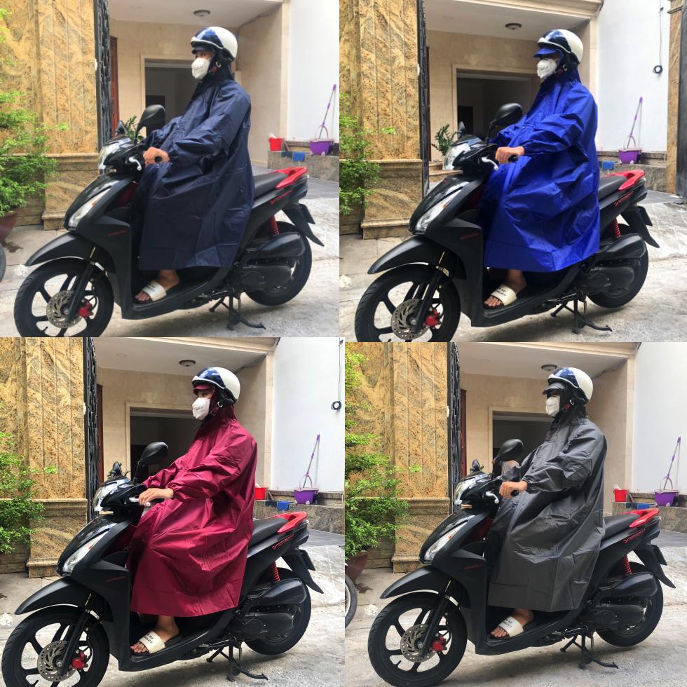 Áo Mưa Vải Tổ Ong Có Khóa Dây Kéo Kèm Nút Áo - Không Sẻ Tà - Đủ Size Người Cao Từ 1m4 đến 1m9 - Hàng Cao Cấp - Siêu Bền