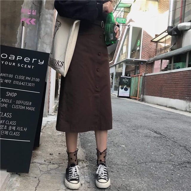 CÓ SẴN SIZE M , L # KEM & NÂU S,M] Váy dài phong cách vintage ulzz9ang 2018 - V141 | BigBuy360 - bigbuy360.vn